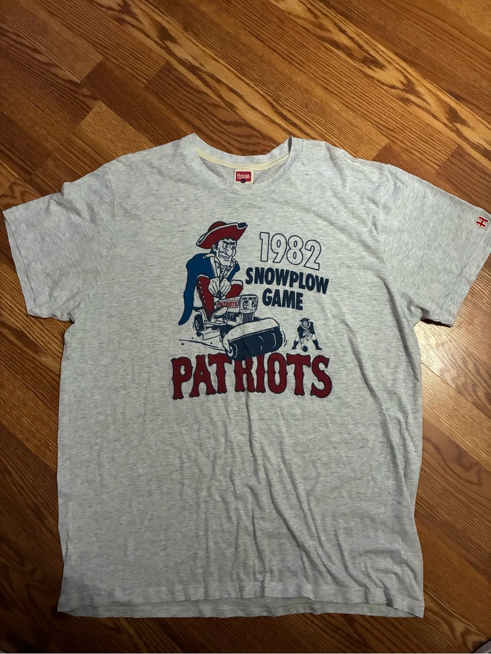HOMAGE Gray Patriots 1982 Snowplow Game Graphic Tee